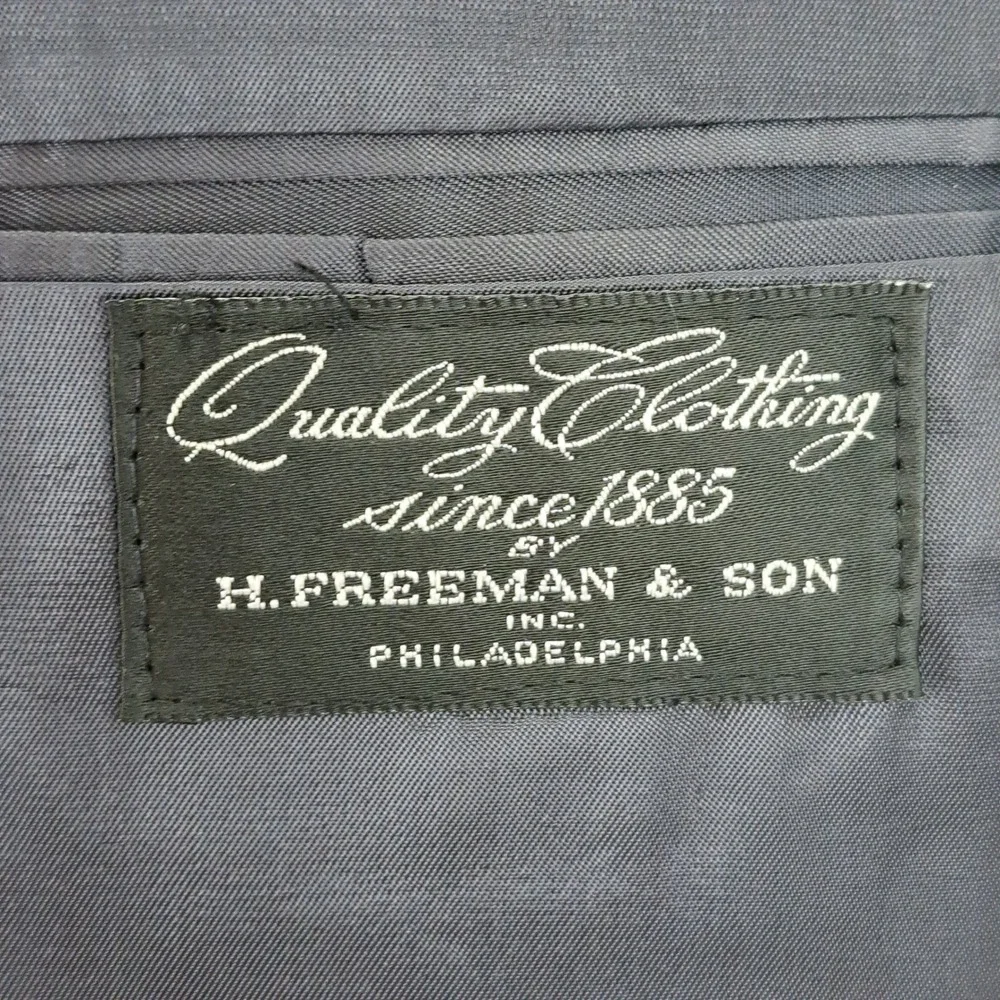 H. Freeman & Son Blue Tweed Blazer Mens 44R Sport Coat Business Career